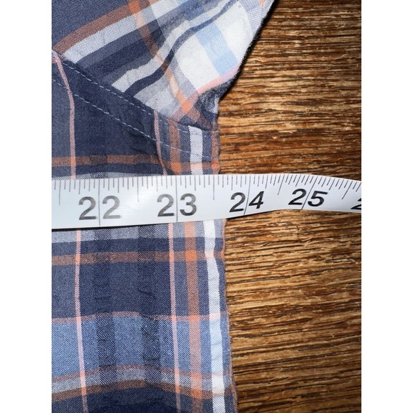 Patagonia Button Up Shirt Mens Large Plaid Short Sleeve Seersucker Hiking - Picture 6 of 7